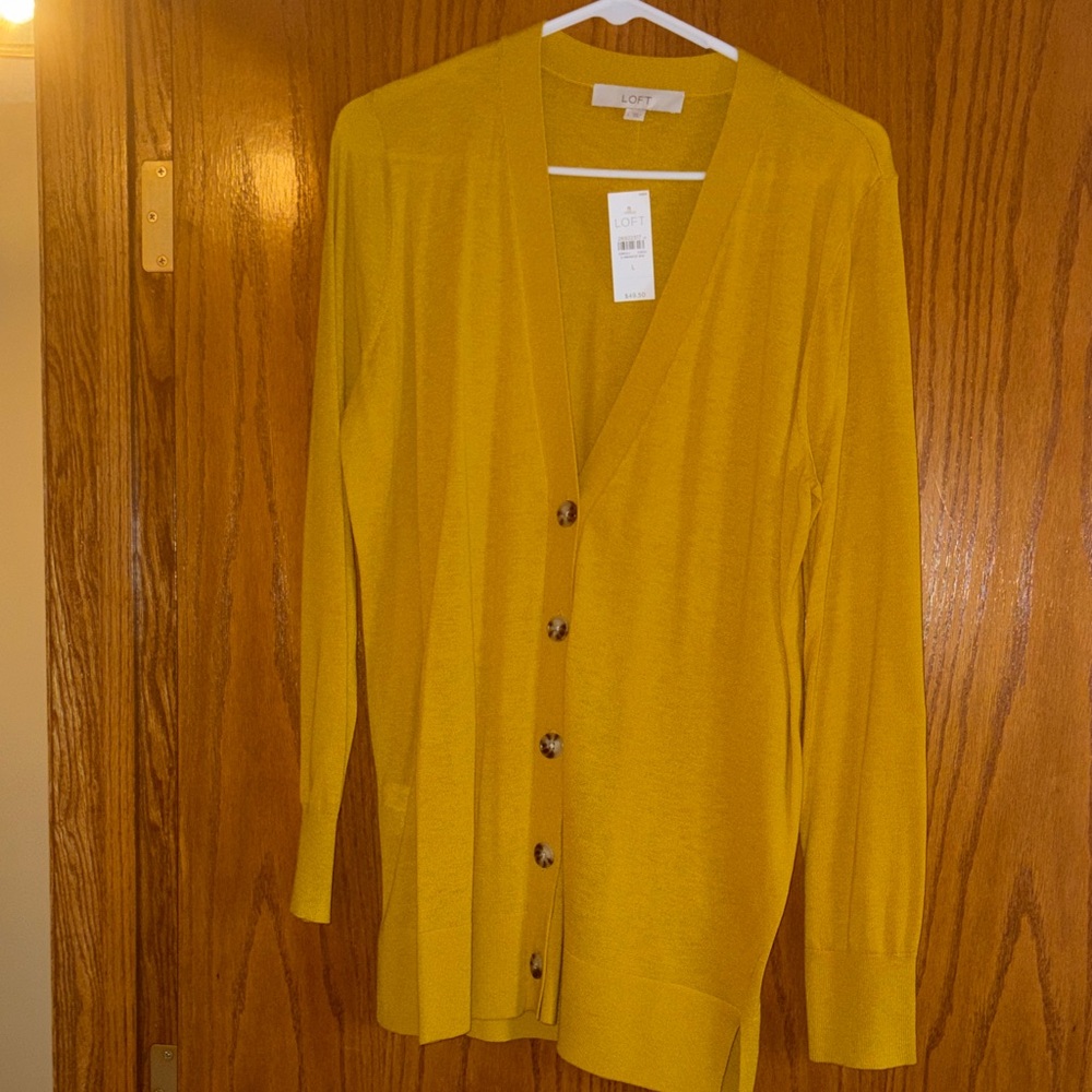 LOFT Mustard Cardigan Sweater